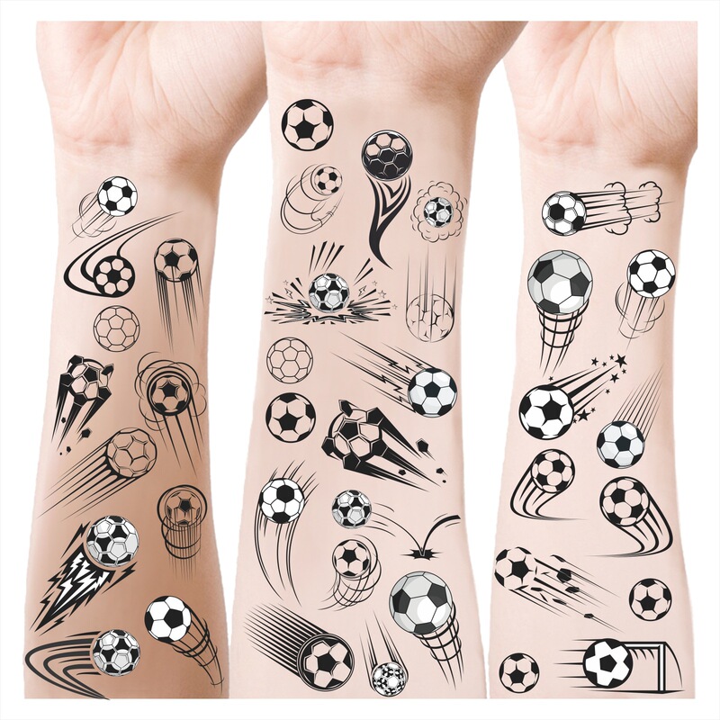 Cross-Border New Football Tattoo Stickers Waterproof Temporary Stickers for Children's Fan Parties World Cup Cartoon Sports Activities