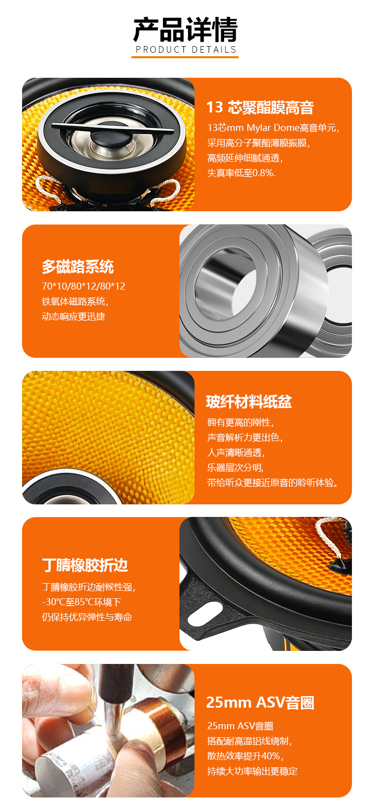 4-inch car audio speaker 5inch 6.5inch coaxial speaker for car audio modification and upgrade, specialized for four-door car speakers
