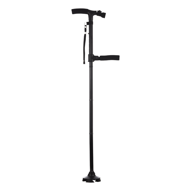 Nuevo LED con luz plegable mano mango muletas de aleación de aluminio para los ancianos TV Universal pequeñas muletas de cuatro patas para los ancianos