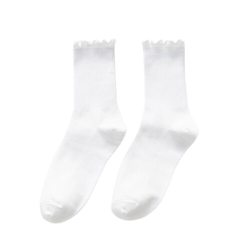 Autumn and winter new socks for women jk Japanese style cute casual versatile fungus mid-tube solid color women's socks ins trendy women's socks