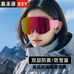 新款成人登山滑雪护目镜户外运动眼镜批发双层防雾滑雪镜防雪盲