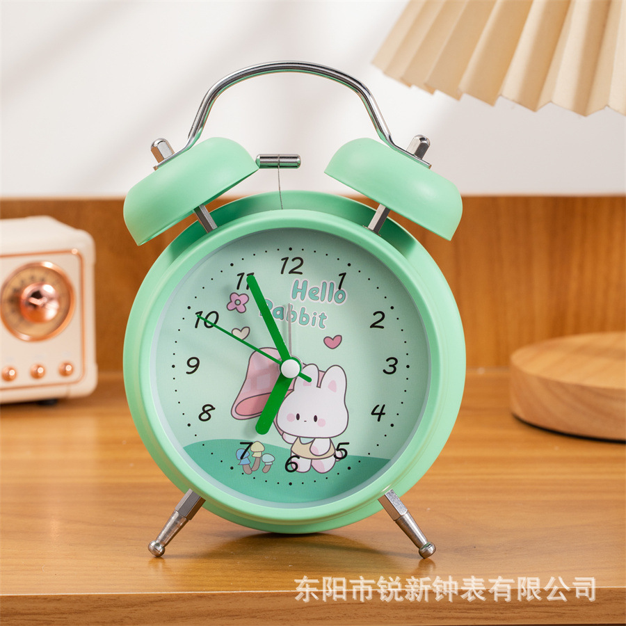 Nuevos lindos dibujos animados reloj creativo de alto valor de la luz nocturna despertador silencioso adornos de cabecera del dormitorio