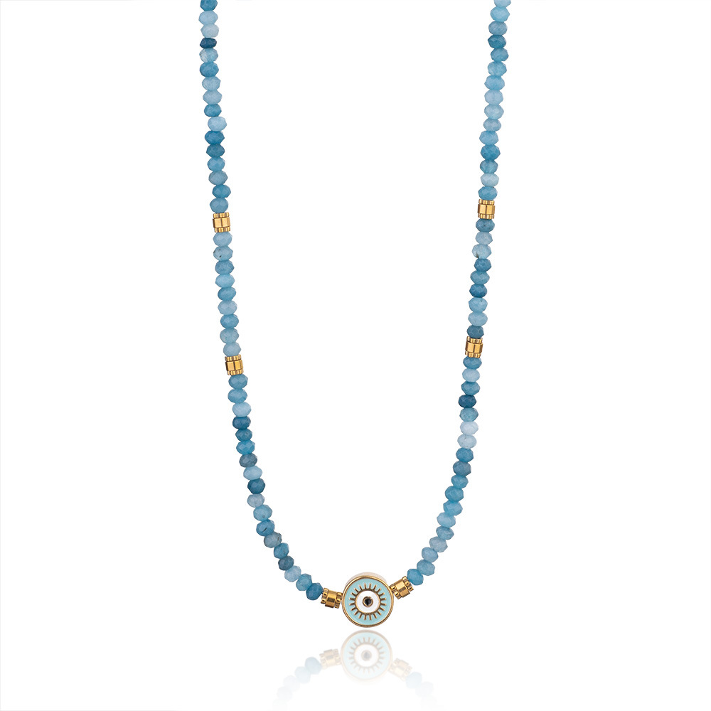 20g Weight Titanium Steel Pendant Material Necklace Classification Natural Stone Chain Material Beaded Chain Chain Type 1 Piece Quantity Holiday, Daily Occasion 304 Stainless Steel, natural stone Material Round Pattern All Seasons Season Women's Gender Vacation, Classic Style Style Vacation Classic Style Round 304 Stainless Steel Natural Stone Beaded Chain Necklace In Bulk 7