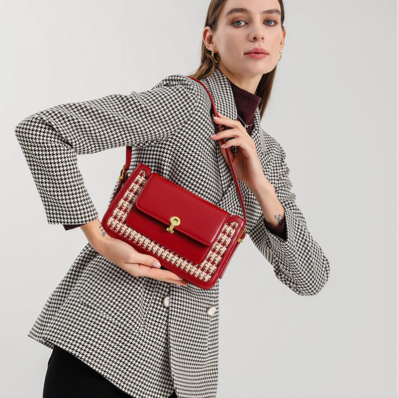 Bolso de Novia de Alta Gama Rojo para Boda, de un Solo Hombro, Nuevo Modelo 2025, Bolso de Mujer Moderno, Bolso Cruzado de Moda