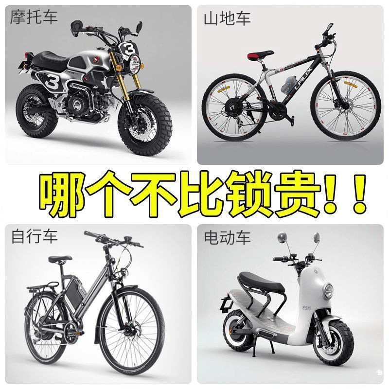 电动车电瓶车自行车锁防盗链条锁锁山地单车抗剪加长加链子一件|undefined