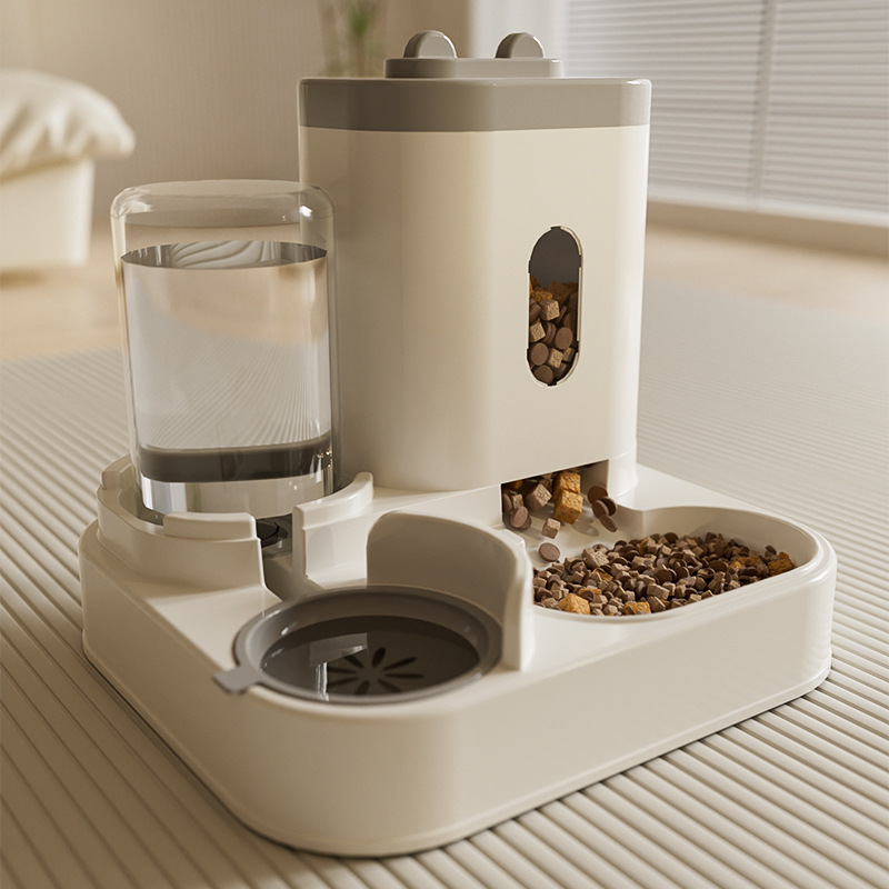 Cat Bowl Dog Bowl Cat Food Bowl Double Bowl Automatic Drinking Water Rice Basin Drinking Water Bowl Integrated Automatic Feeder Pet Supplies