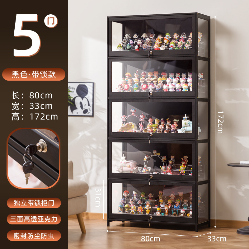 ロック付き手作りディスプレイキャビネット、アクリルディスプレイスタンド、透明防塵モデル人形、ブラインドボックス、トウモロコシディスプレイボックス|undefined