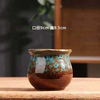 孔雀蓝色多肉花盆陶瓷特价家用阳台陶土粗陶小号专用陶盆清仓批发