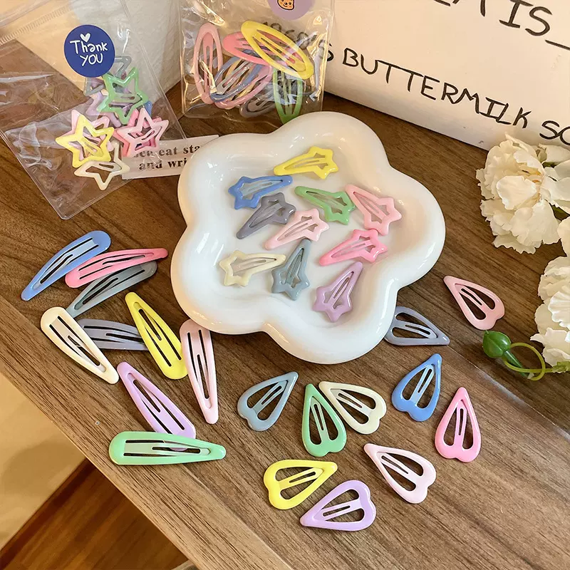 儿童发夹BB夹马卡龙色五角星宝宝碎发夹十件套女童发卡后脑勺头饰