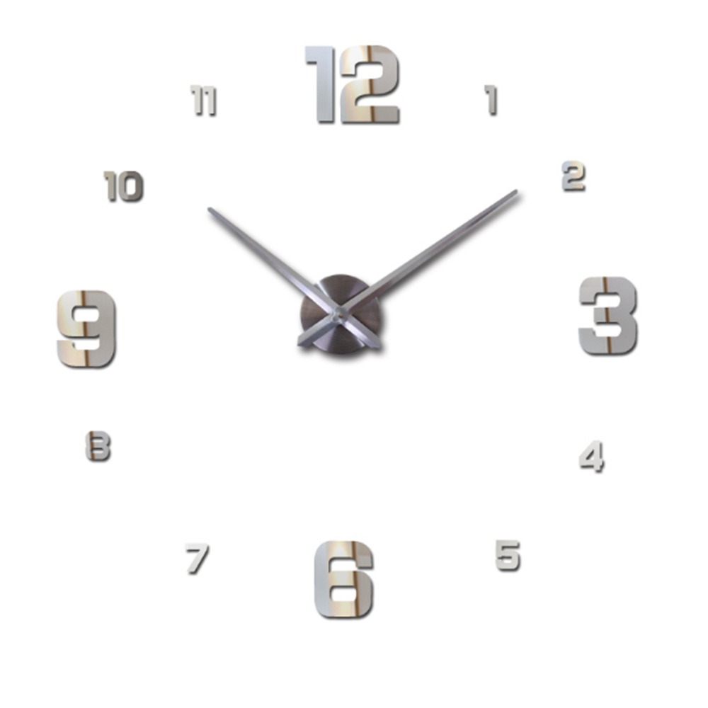 Sala de estar reloj creativo reloj Amazon simple nórdico Reloj de pared europeo y americano grande DIY etiqueta de la pared reloj 3Dclock