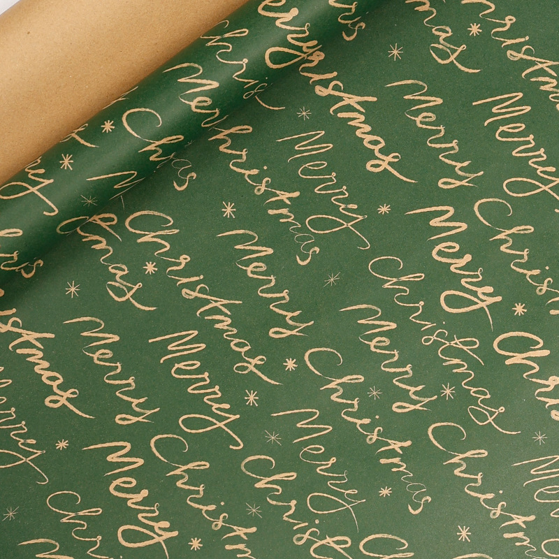 크리스마스 시리즈 - 손글씨 레터링/롤; 43*300cm 롤 포장
