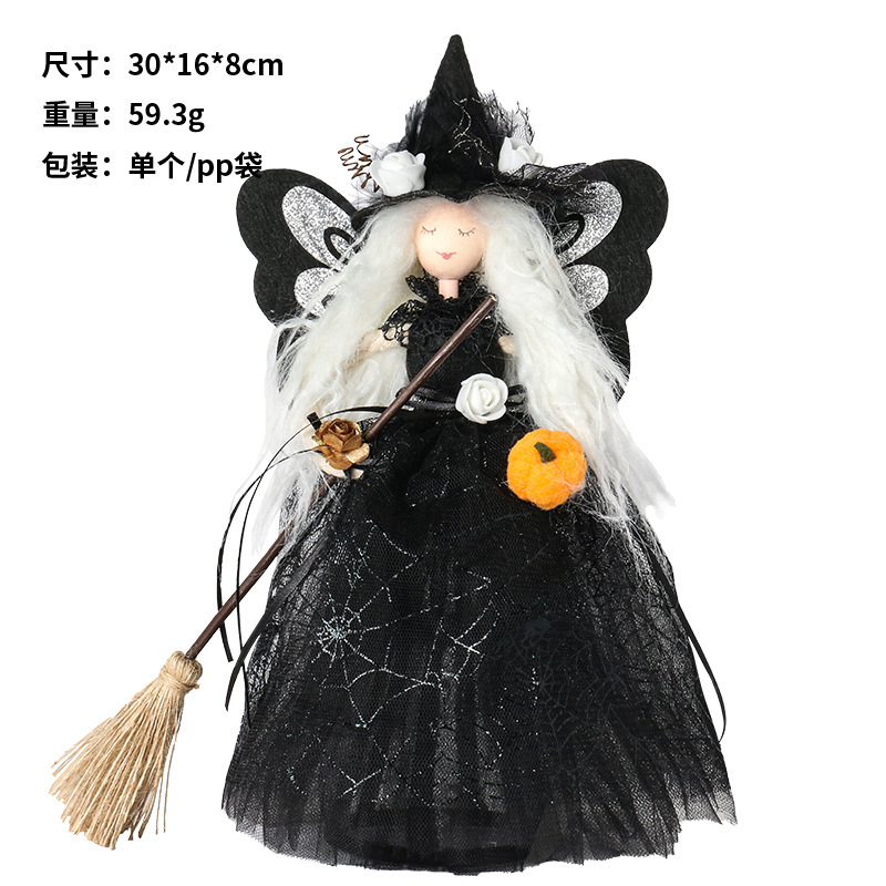 Festival de fantasmas de Halloween Decoración de muñecas de bruja de mariposa Decoración del hogar de Halloween Artículos de decoración de muñecas de bruja