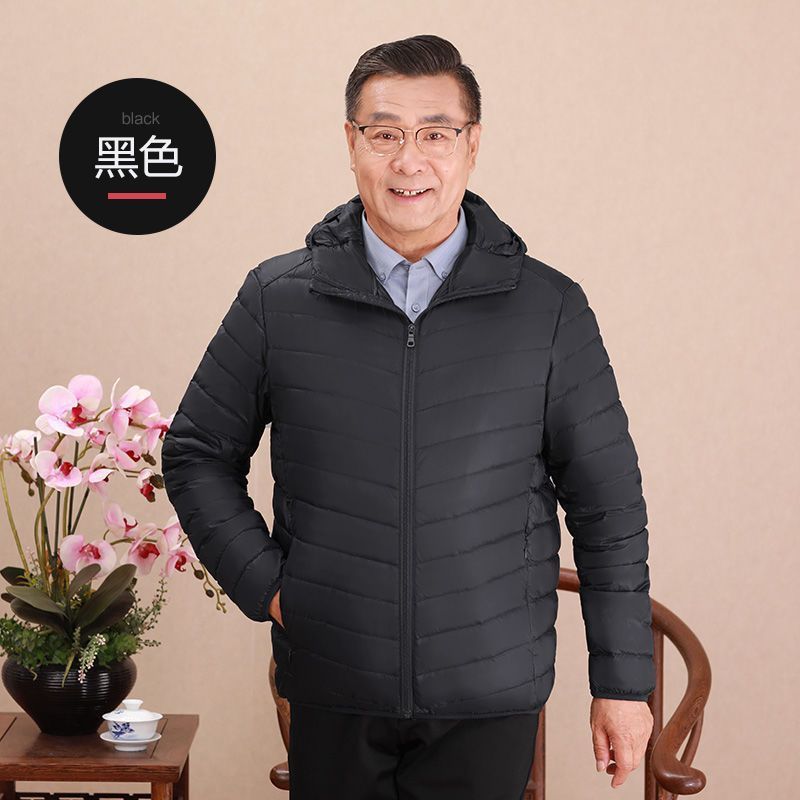 Chaqueta de plumón ligera transfronteriza hombre de mediana edad padre vestido de cuello corto invierno chaqueta de abrigo de invierno