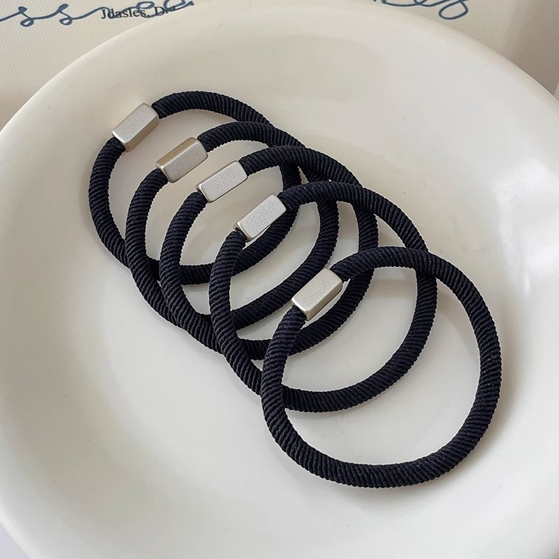 Alta elasticidad y durabilidad como correa de goma para mujeres, color curry simple, cuerda de cabello de cola de caballo alta, anillo de cabello sin heridas de alta calidad