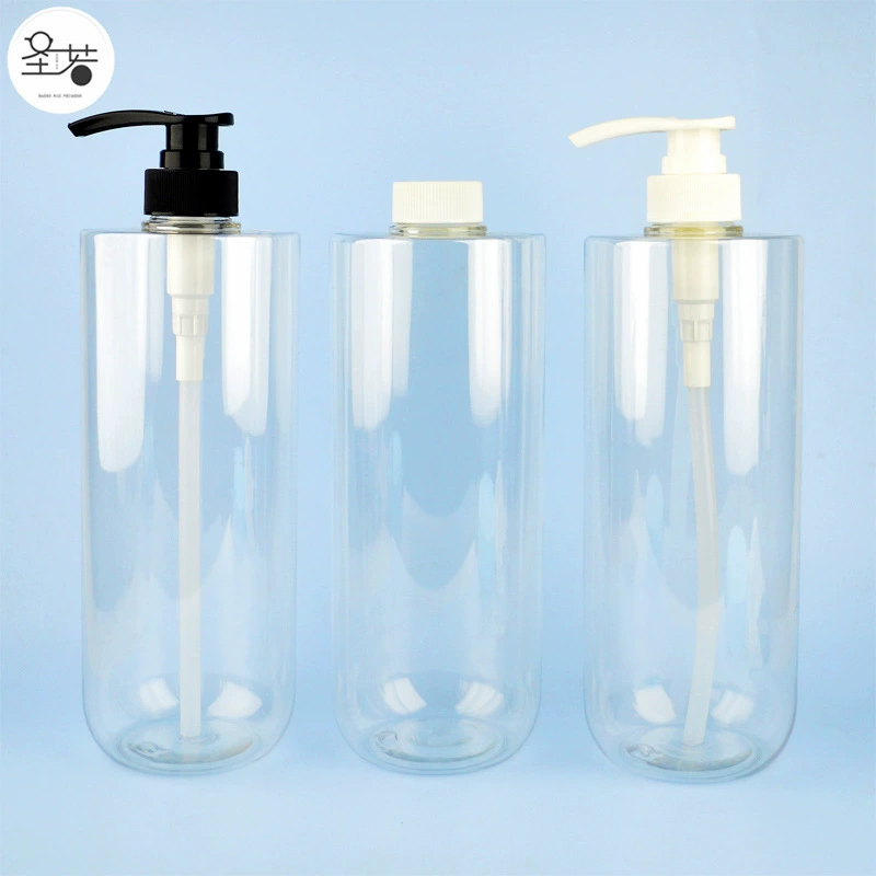 1 кг плоское плечо круглое дно насос бутылка для мытья упаковки 1000ml прессование для упаковки шампунь для душа бутылки