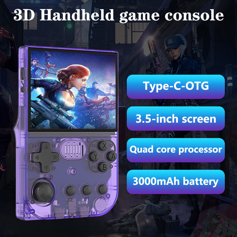 外贸新品R36VX开源掌上游戏机PSP游戏机开源掌机复古高清IPS屏3D|undefined