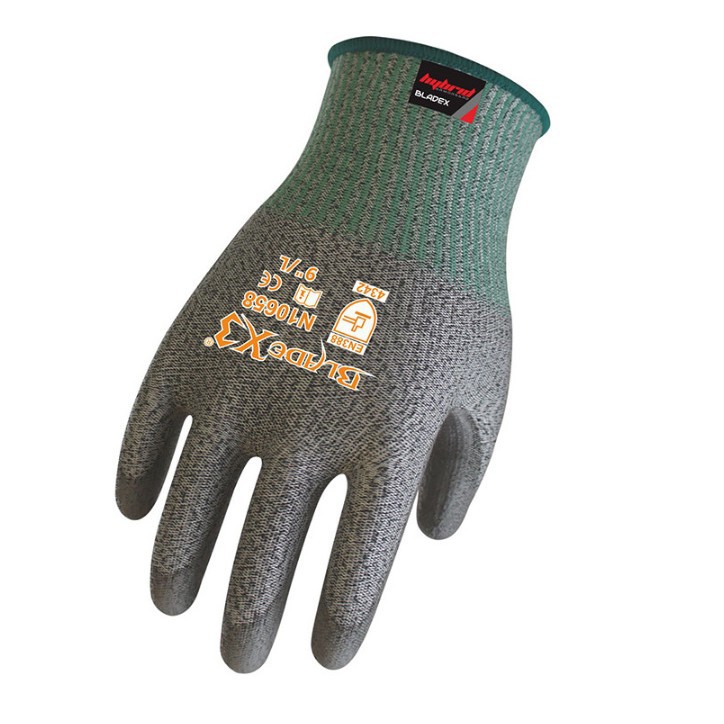 供应赛立特N10658中型3级防切割PU掌浸灵巧舒适凉爽防护手套批发