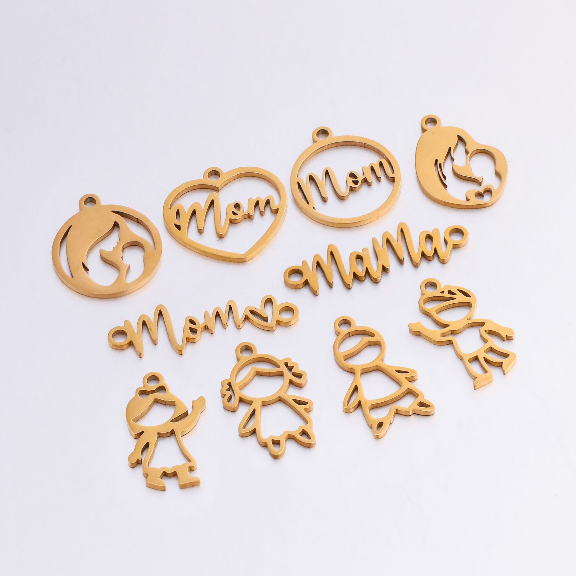 All Seasons Season 5 PCS/Package 304 Stainless Steel Heart Shape Solid Color Pendant Charms