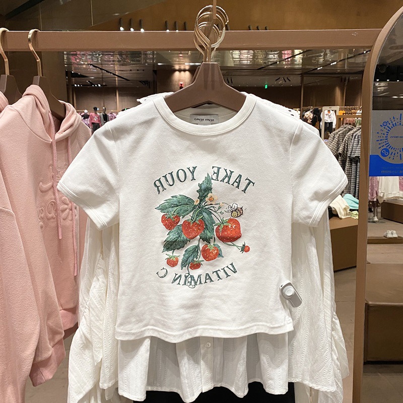 Camiseta corta retro de algodón para mujer, top corto ajustado de manga corta a la moda, estilo dulce y picante, sexy para el verano. image 1