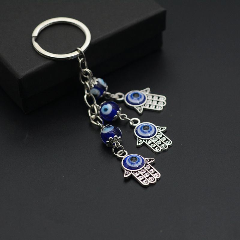 Foreign trade new keychain small palm glass Turkey blue eyes pendant keychain bag Car pendant