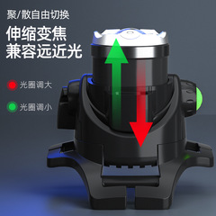 Cross-border LED high-intensity headlamp T6 telescopic zoom USB charging outdoor waterproof fishing camping head-mounted flashlight