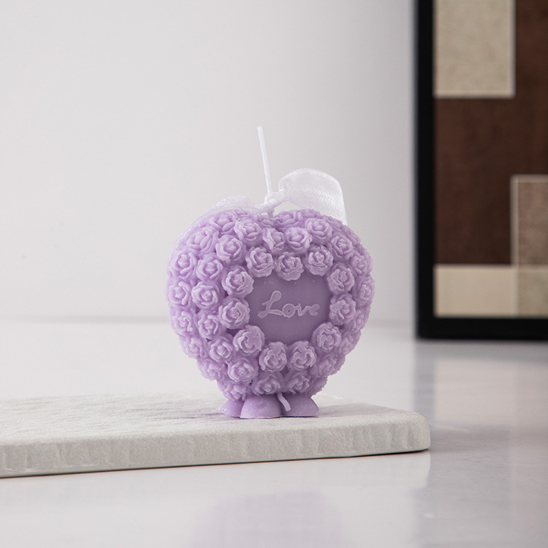 ins día de San Valentín rosa amor vela de banana DIY rosa vela hecha a mano adornos creativos para el hogar