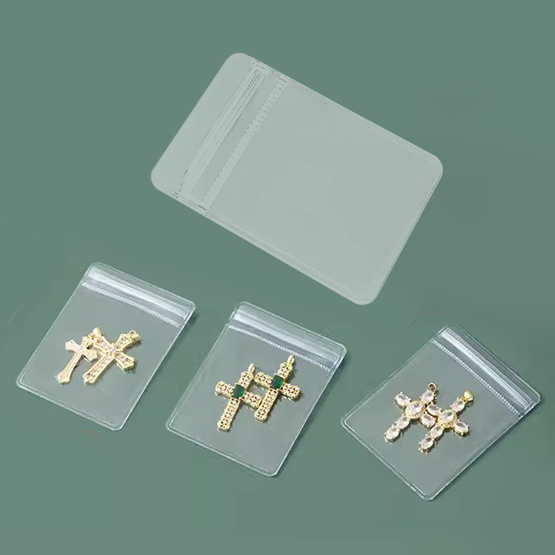PVC ジップロックバッグポータブルネックレスブレスレットイヤリングジュエリー透明密封バッグ旅行ホームジュエリー収納|undefined