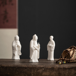 色々な 草花紋 関公神像 銅器 装飾品 面取 現代工芸品 - 美術品 徳利