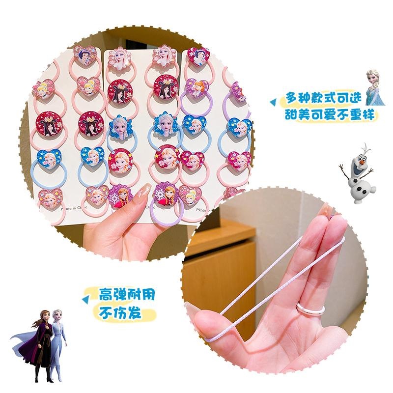 Anillo de cabello, nieve, joyas de cabello para chicas, cuerdas de cabello, dibujos animados lindos, tiras de goma, cola de caballo, joyas de cabello no heridas