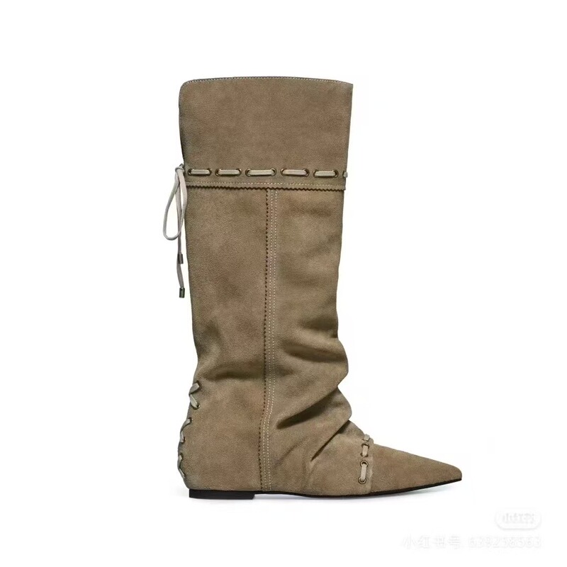 In-Stock Height-Increasing Slim-Fit Boots, Women's 2026 New Style Foldable Dual-Wear Western Cowboy Boots, Long Boots