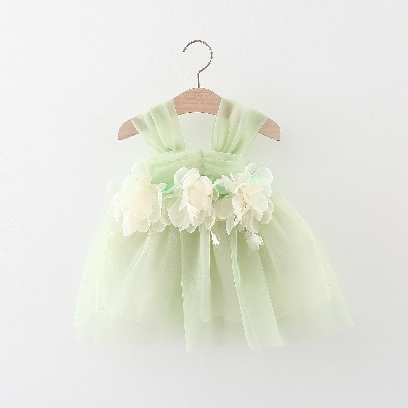 Princess Solid Color Cotton Girls Dresses display picture 2