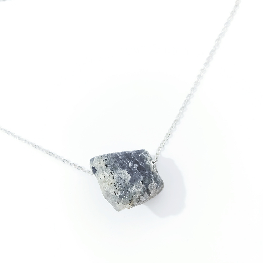 natural stone Material Retro Geometric Natural Stone Pendant Necklace 1 Piece