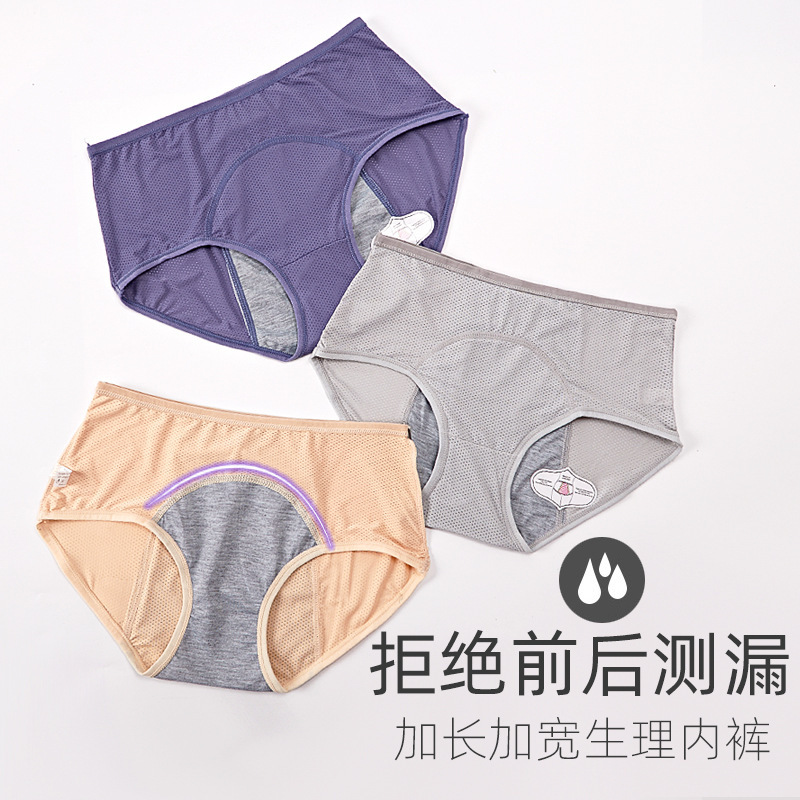 10 Yards Export Cross-Border Large Size Breathable Mesh Leak-Proof Menstrual Pants before and after Menstruation Women's Mid-High Waist Aunt Sanitary Pants