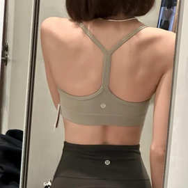 LULU原标运动内衣女Y型背心带胸垫性感细带美背健身瑜伽文胸上衣
