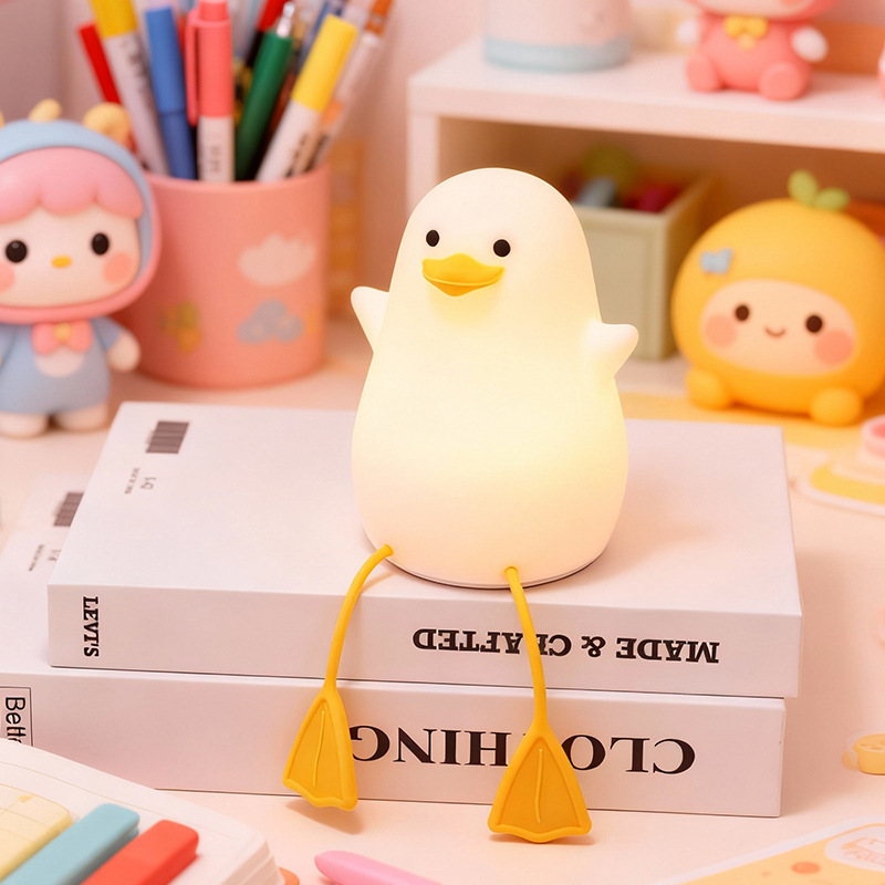 Cross-border best-selling long-legged duck silicone lamp, touch-sensitive lamp, bedside sleep companion lamp, bedroom soft light ambiance lamp, night light
