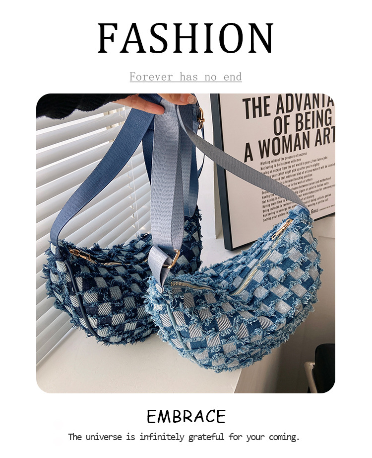 Denim Patchwork Shoulder Crossbody Bag For Women Stylish Canvas_voghion.com