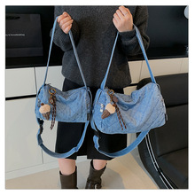 时尚牛仔布包女秋冬新款潮韩版小众手提包休闲通勤百搭单肩斜挎包