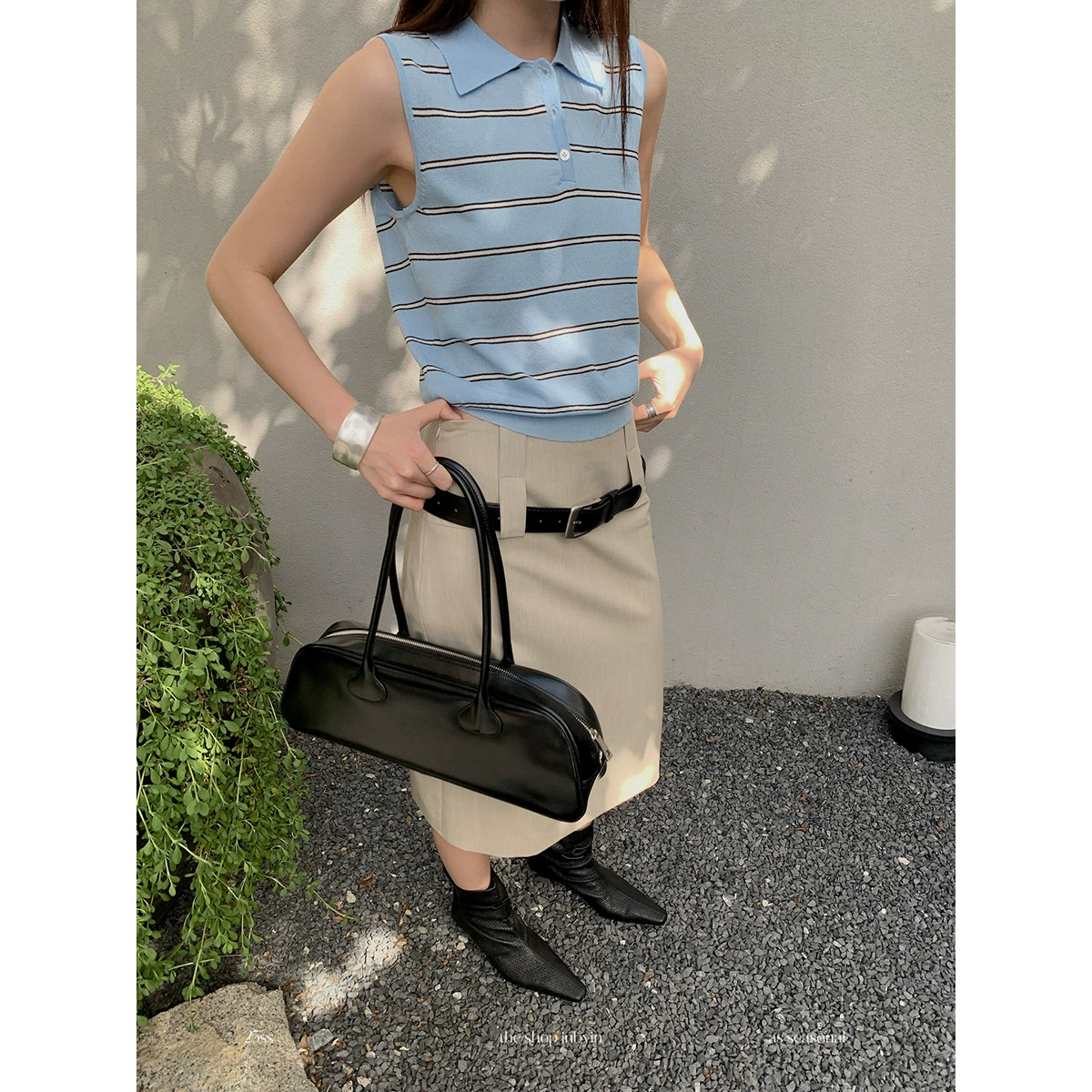 [Нет возвратов или обменов] Элегантная прямая юбка с высокой талией в стиле ретро для женщин, новый стиль лета 2025 года, стройнящая и элегантная юбка длиной до середины бедра.