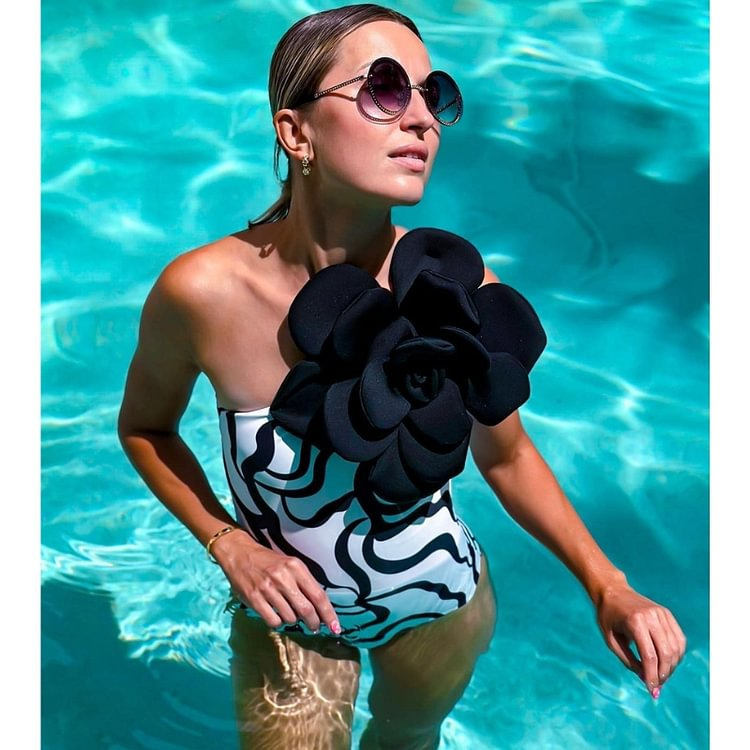 Women's Elegant Lady Printing Solid Color 2 Pieces Set One Piece Swimwear display picture 19