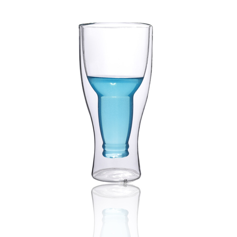 Vidrio de borosilicato para el hogar taza de agua con aislamiento de doble capa taza de agua fría cerveza taza de hielo taza de cerveza vaso de whisky