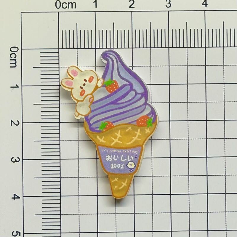 亚克力彩色冰淇淋饮料diy手工发夹头绳胸针手机壳冰箱贴贴片批发|undefined