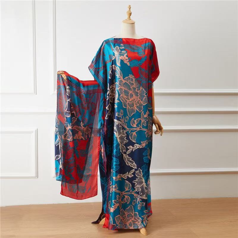 Amazon's New High-End Contrasting Floral Print Beach Vacation Brocade Sun Protection Clothing for Women Two-Piece Set