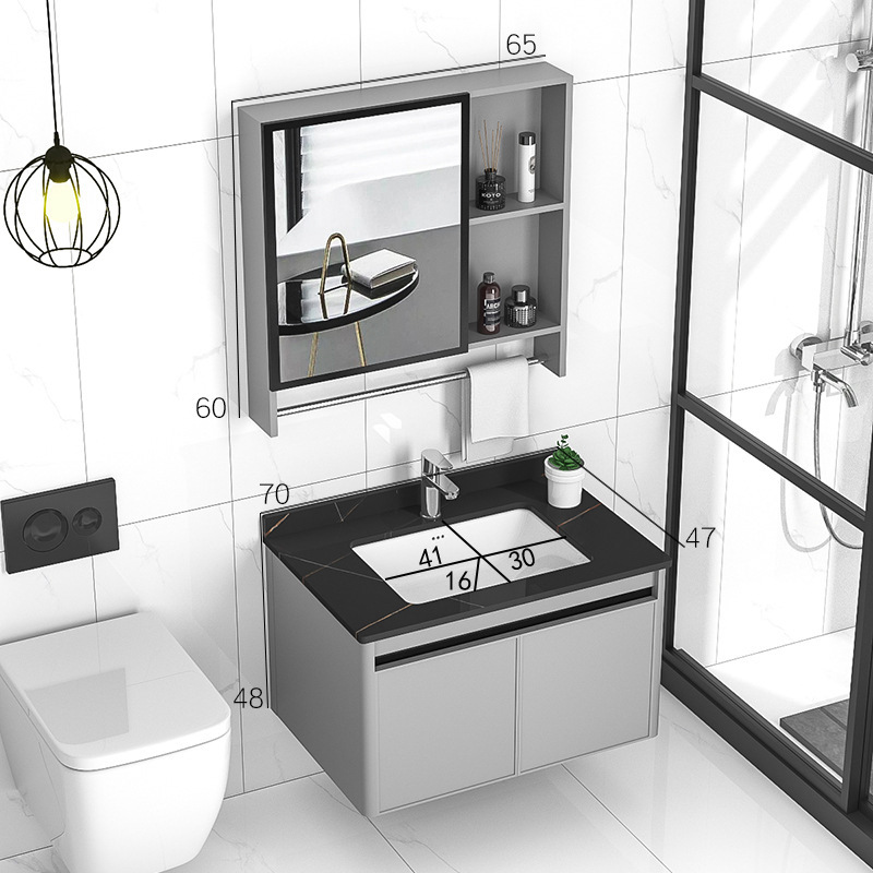 Panal de aluminio gabinete de baño integrado lavabo cuarto de baño lavabo de aleación de aluminio espacio de baño mesa de lavado