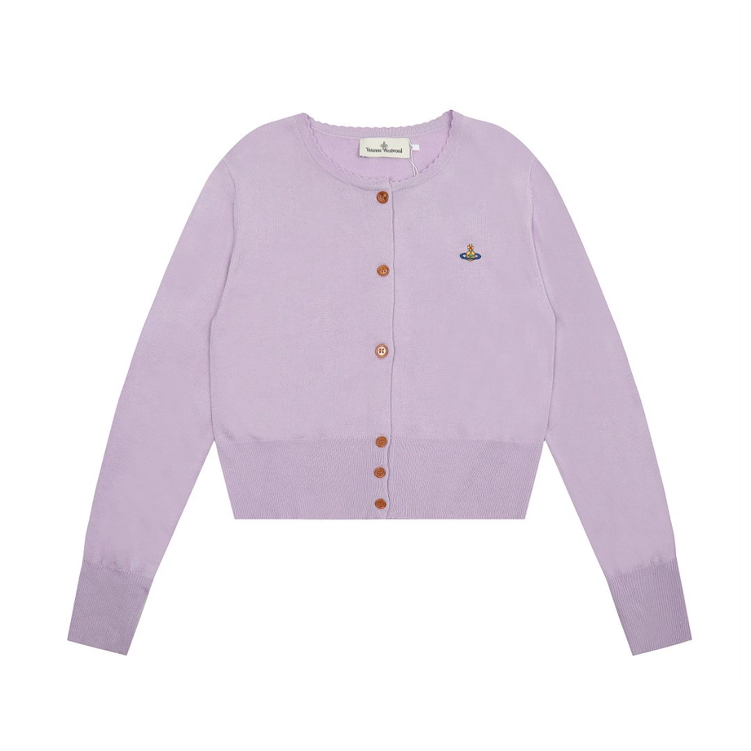 Шерстяной вязаный кардиган унисекс (Vivienne Westwood) Empress Dowager с вышитым сатурном, S–L
