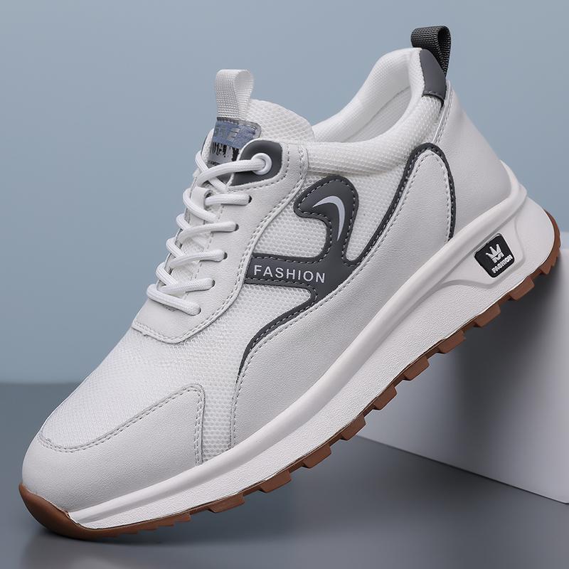 55595 Wenzhou High Quality Leather Sports Casual Mesh Thick Bottom Trendy Men's Shoes