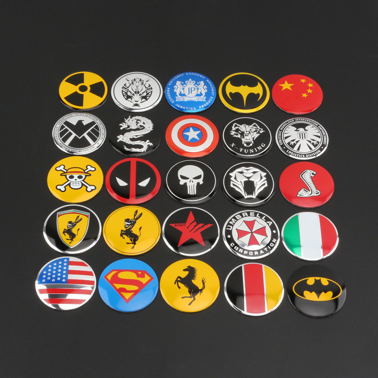 Car decoration stickers Captain America wheel hub cover body stickers wheel hub logo modified wheel hub stickers car accessories