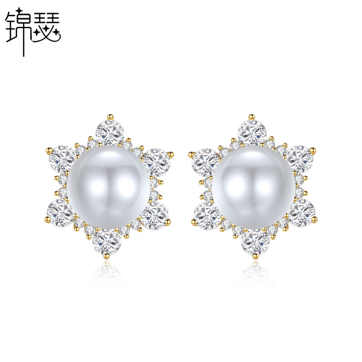 fashionable earrings solar-powered from pearl