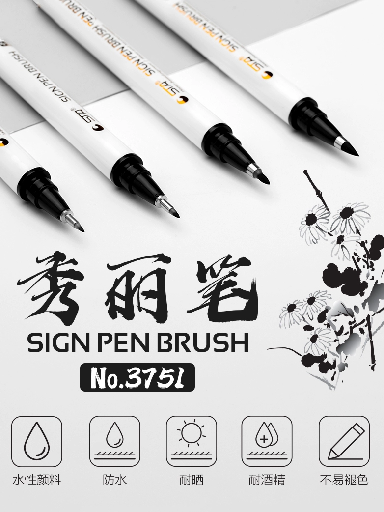 Нейтральная быстродушная черная ручка с ручкой