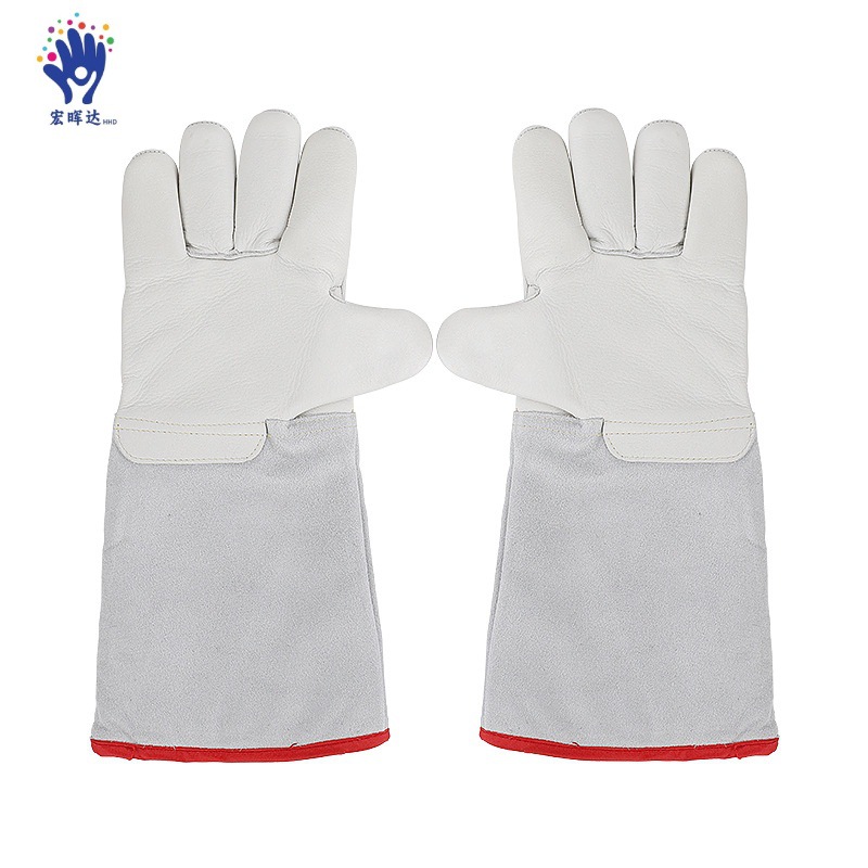 现货耐低温牛皮防冻防液氮冷库耐寒加棉耐用实验室防护手套