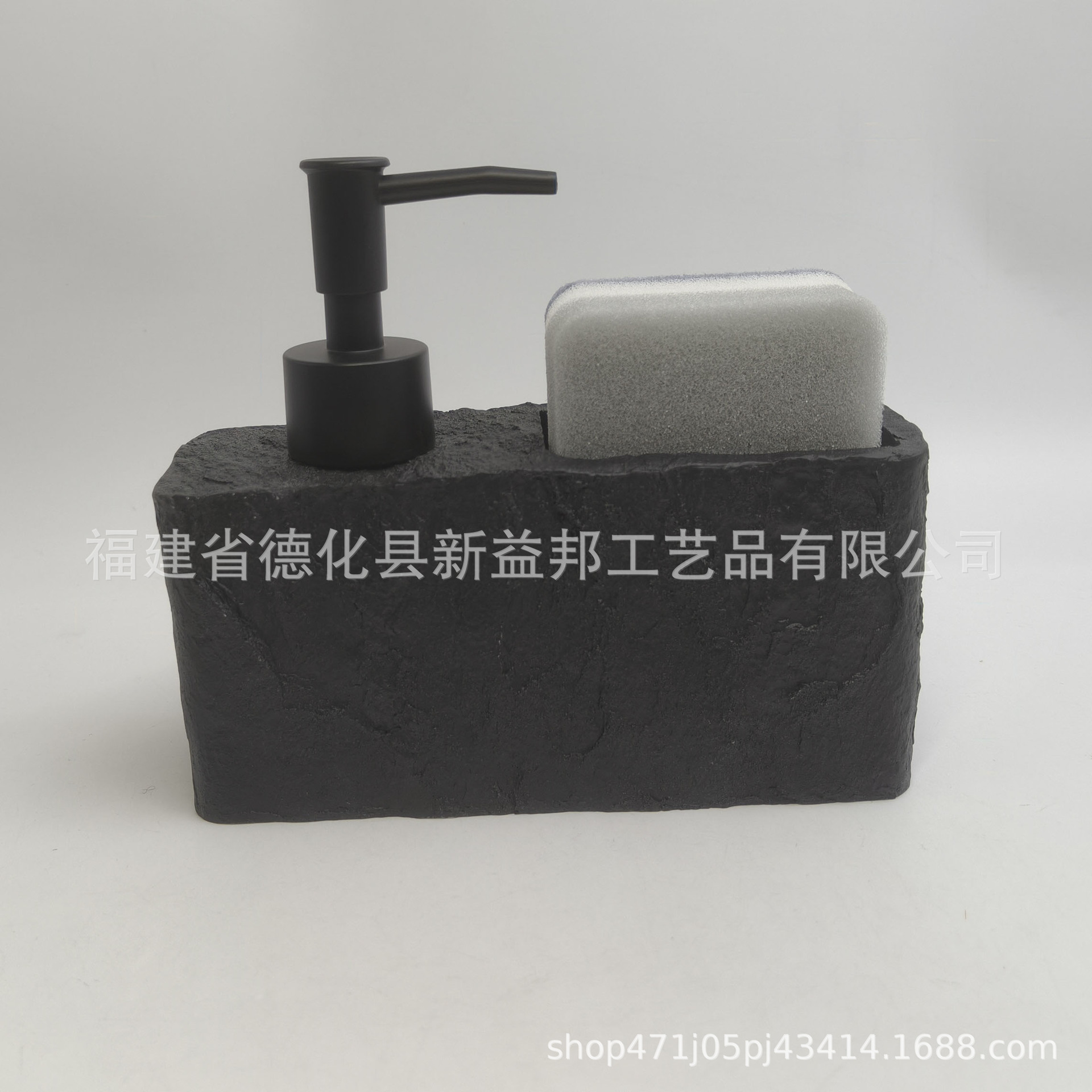 Fábrica transfronteriza mayorista de resina imitación de mármol textura de cocina botella de detergente botella de venta con esponja para lavar platos